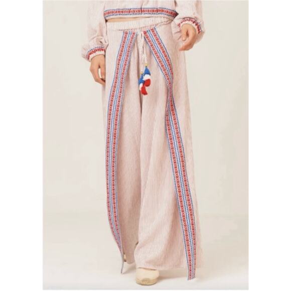 MSRP $168 Anthropologie LAIA Bohemian Embroidered Pants – Size M | Made in India - Picture 1 of 6
